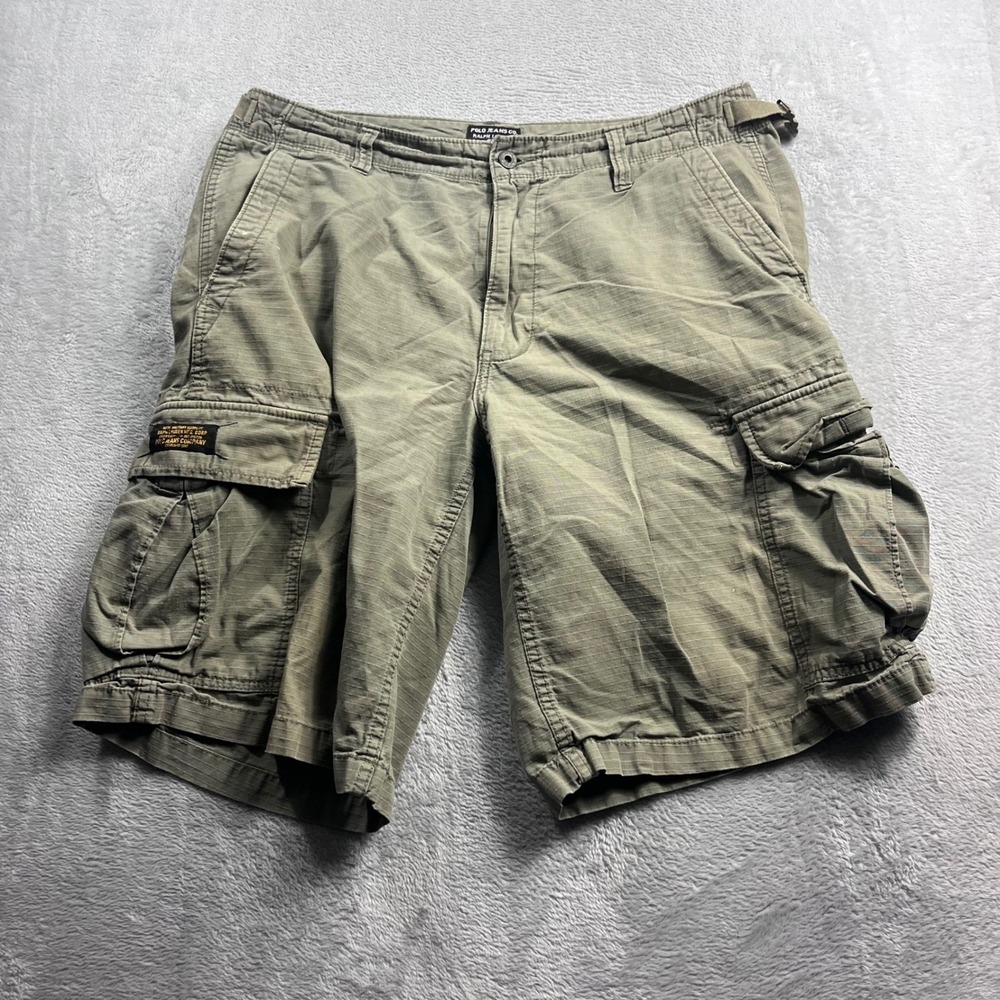 Polo Jeans‎ Co Ralph Lauren Mens 34 Paratrooper Ripstop Cargo Shorts Olive Green